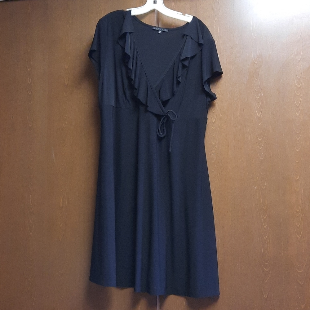 TIANA B. Classic BLACK wrap DRESS